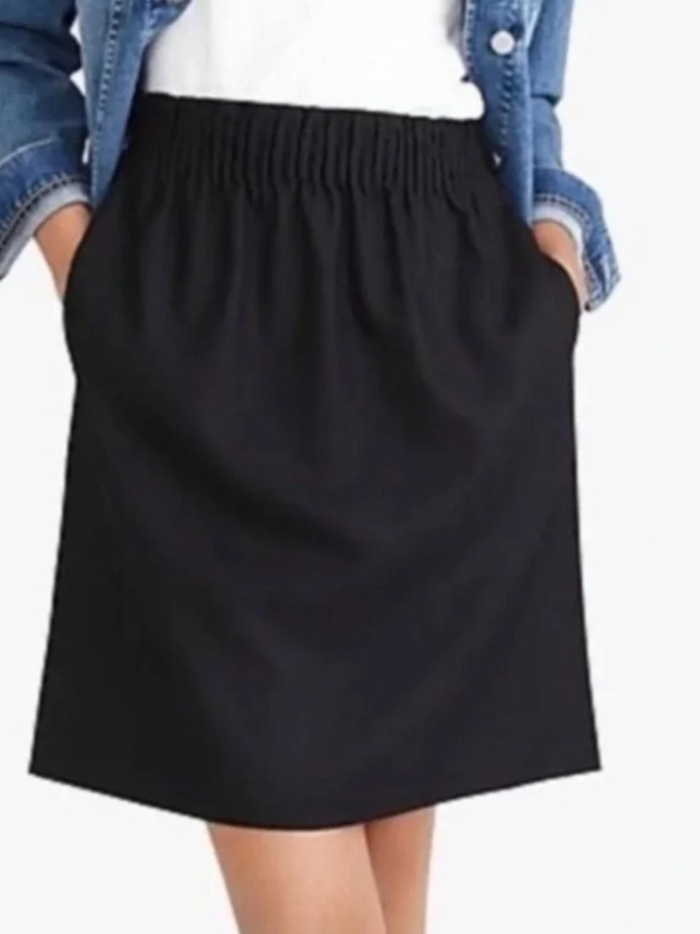 J Crew - Black Wool-blend sidewalk mini skirt - SIZE 16